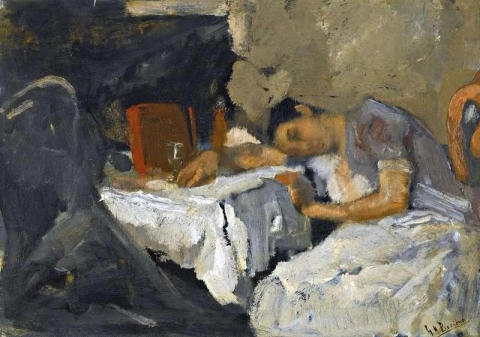 Nukkuva tyttö noin 1890