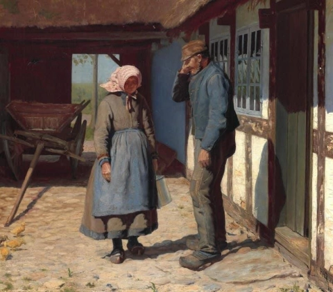 Una reunión en el patio 1882