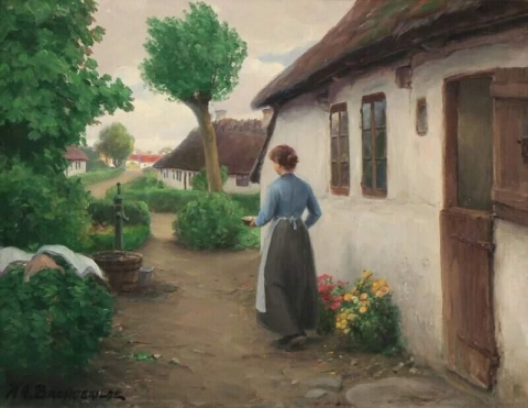 A Young Woman Doing The Laundry