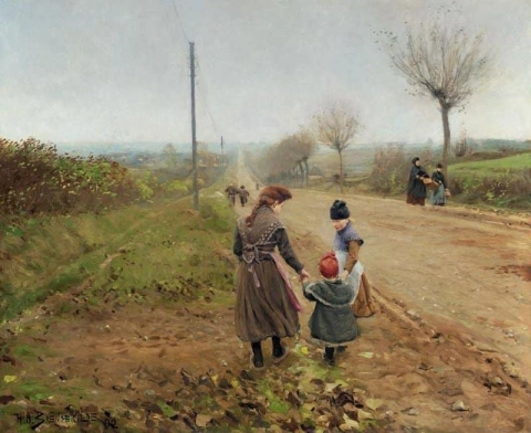 Niños en un camino rural