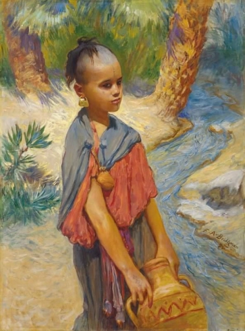 Ein junges Mädchen an einem Fluss