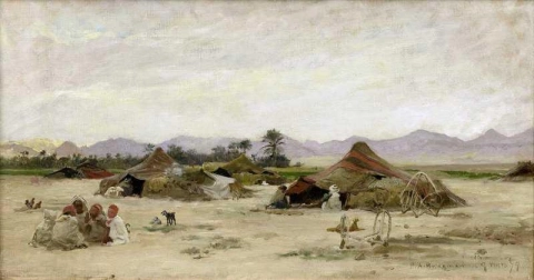 Leirintäalue autiomaassa 1879