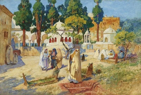 Arabische Vrouwendag op de begraafplaats Bou-kobrine 1925