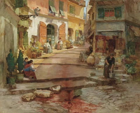 Rue Droite i gamle Nice ca. 1904-19