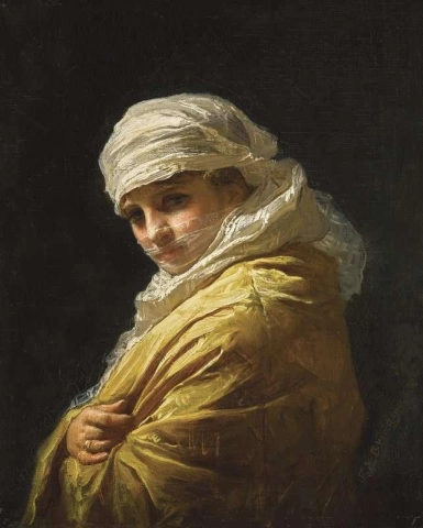 Giovane Donna In Un Turbante Bianco
