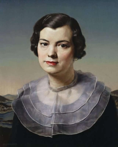Porträtt Av Fröken Ethel Rose I En Svart Klänning