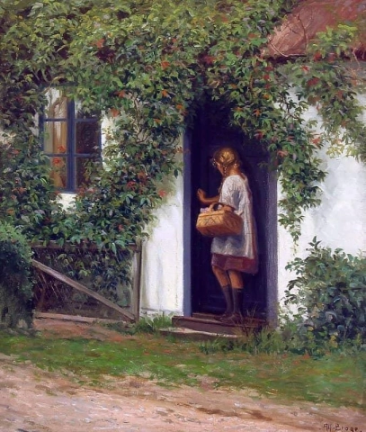 Молодая девушка с корзиной