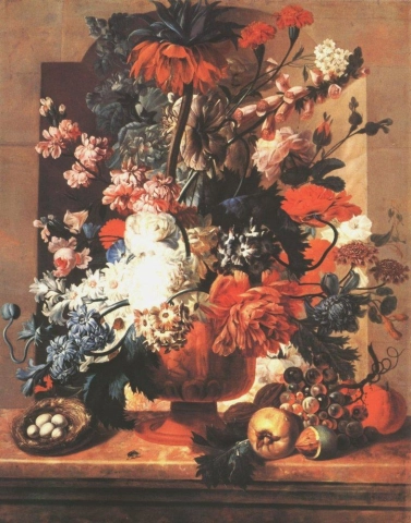 Brussel Paulus Theodorus Van Kukkia ja hedelmiä