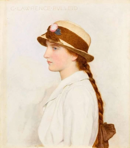 Uma jovem com um chapéu de palha