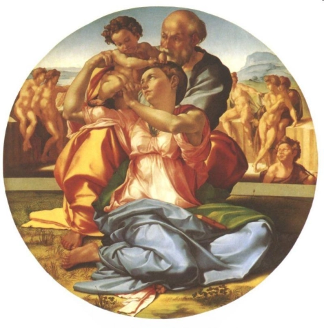 Buonarotti Michelangelon pyhä perhe