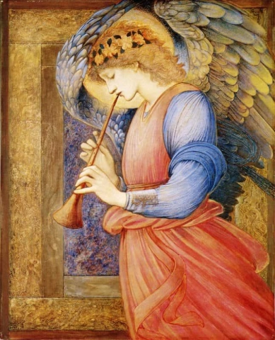 Engel speelt een flageolet, 1878