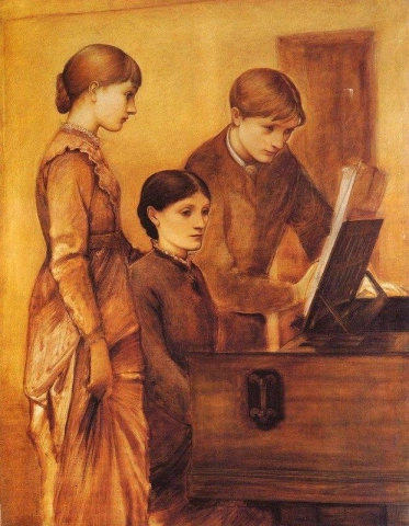 Portretgroep van kunstenaarsfamilie ca. 1877-1883
