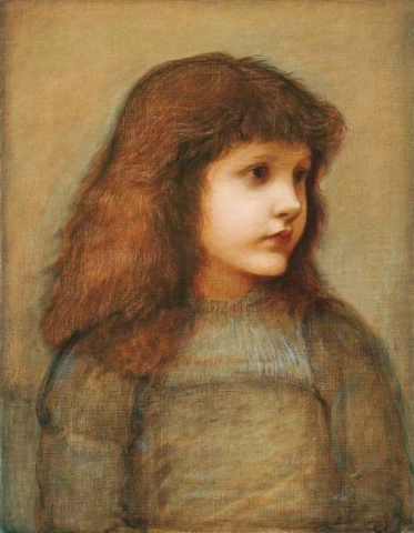Retrato de Gertie Lewis, meio comprimento, cerca de 1875-80