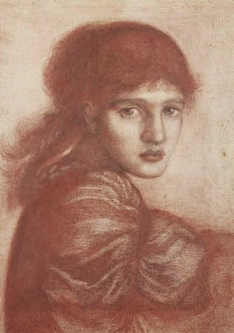 Studie eines Mädchens, wahrscheinlich Maria Zambaco im Wightwick Manor 1866