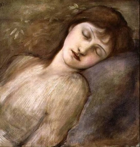 The Briar Rose - Estudo para a princesa adormecida, por volta de 1881