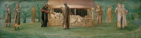 De slaap van koning Arthur in Avalon Study ca. 1881