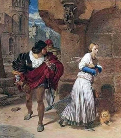 Faust S första anblicken av Marguerite 1857