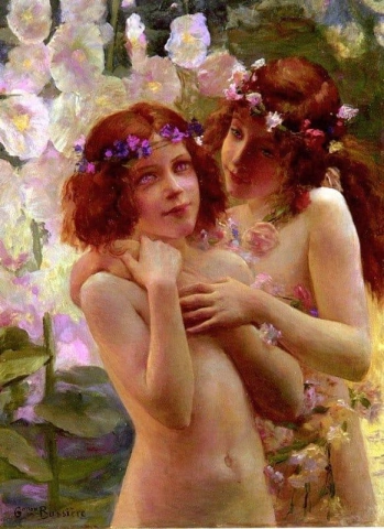 Two Children With Crowns Of Flowers