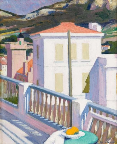 Cassis La villa bianca dal balcone Ca. 1923-24