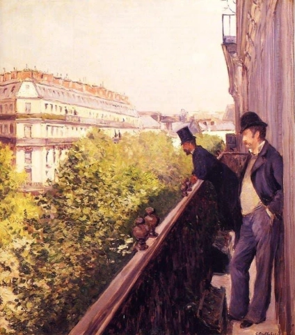 Een balkon, ook wel een balkon Boulevard Haussmann genoemd
