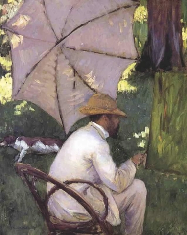 Artista sotto il suo ombrellone