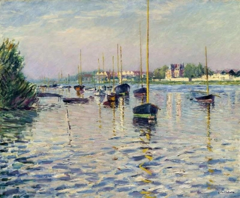 Boats At Anchor On The Seine Argenteuil 1892