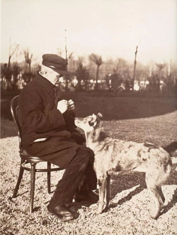Gustave Caillebotte com sua pastora mamãe 1891