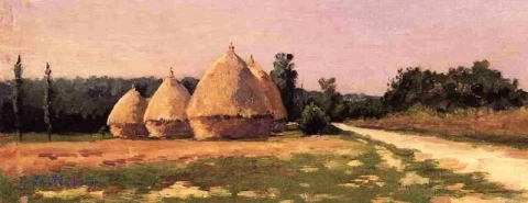 Landscape With Haystacks Ca. 1874