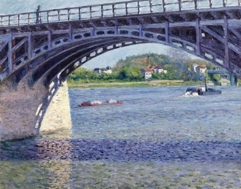 A ponte Argenteuil e o Sena por volta de 1883
