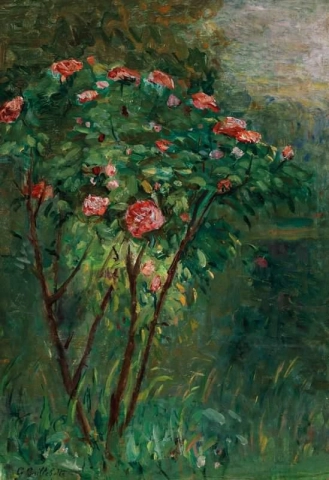 Цветущий розовый куст, около 1884-85 гг.
