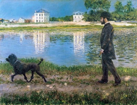 Richard Gallo e il suo cane al Petit Gennevilliers Ca. 1884
