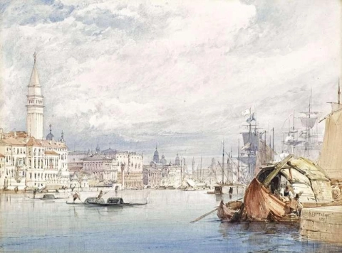 Venetië vanaf de Dogana 1857