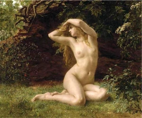 Het eerste ontwaken van Eva tentoongesteld in 1889