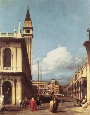 A Piazzetta olhando para a torre do relógio