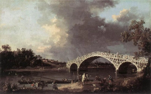 テムズ川にかかる古いウォルトン橋