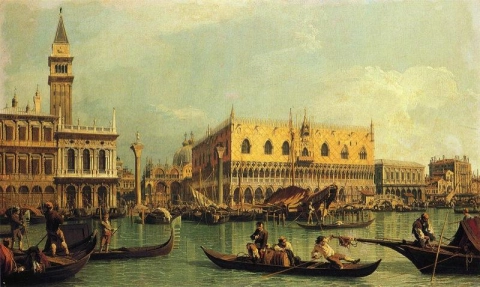 Piazzeta en het Dogenpaleis vanuit het San Marcobekken