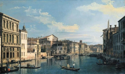 Venedig - Canal Grande från Palazzo Flangini till San Marcuola-kyrkan
