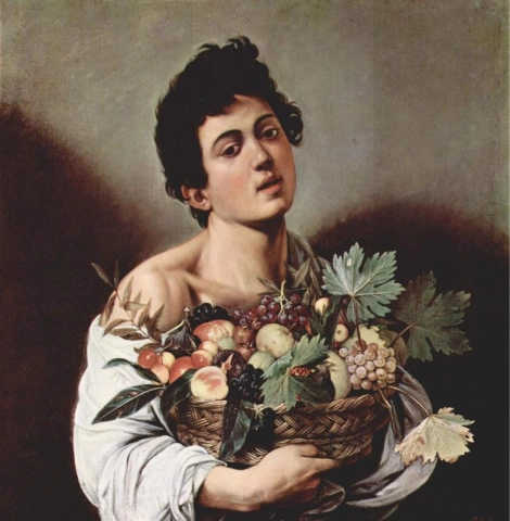 Boy with fruit basket