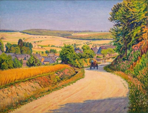 Charrette Sur Le Chemin Fleuri 1929