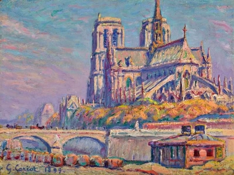 Studie av Notre-Dame tagen från Port Aux Vins 1899