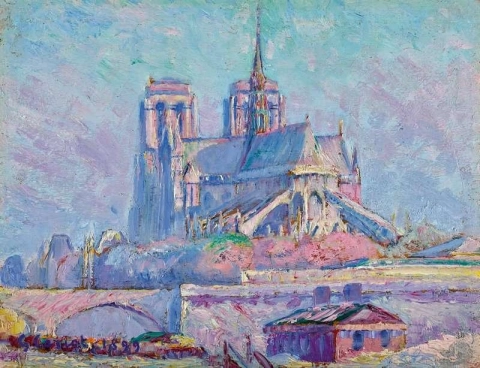 Studie av Notre Dame tagen från Port Aux Vins 1899