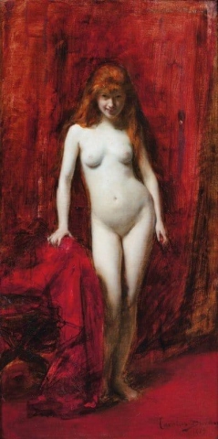 Den unga rödhåriga kvinnan