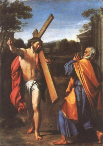 Carracci Annibbale Domine Quo Vadis المسيح يظهر للقديس بطرس على طريق أبيان