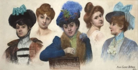Estudios de damas elegantes 1900
