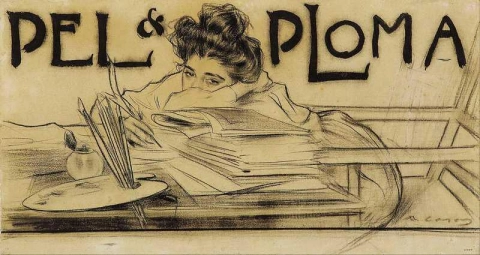 雑誌 Pel I Ploma 1899 のヘッドピース