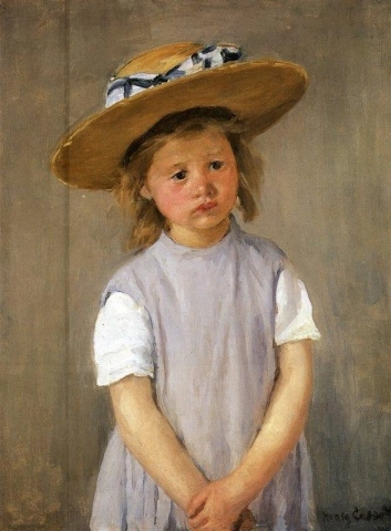 Criança com chapéu de palha, por volta de 1886