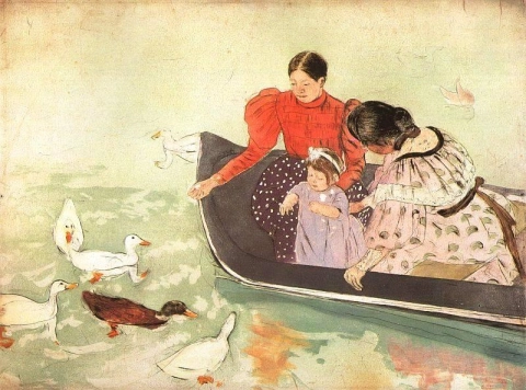 Alimentando os patos por volta de 1895