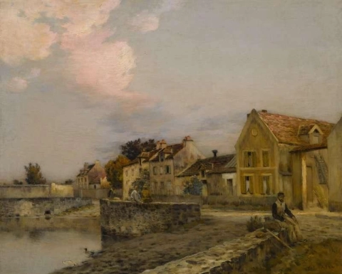 Ein französisches Dorf an einem Fluss
