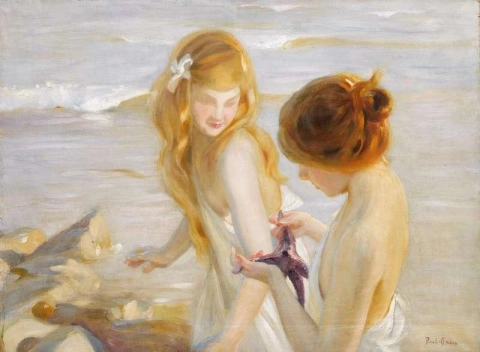 Två unga flickor sjöstjärnan