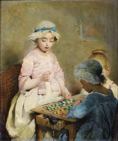 Young Girls Playing Lotto